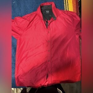 Vertical Short Sleeve Mens Shirt